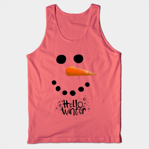 Hello winter-snowman Tank Top by Miruna Mares